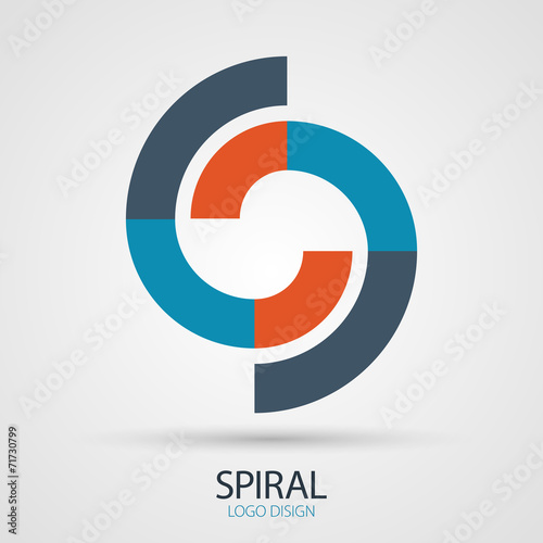 Vector spiral company logo design, business symbol concept