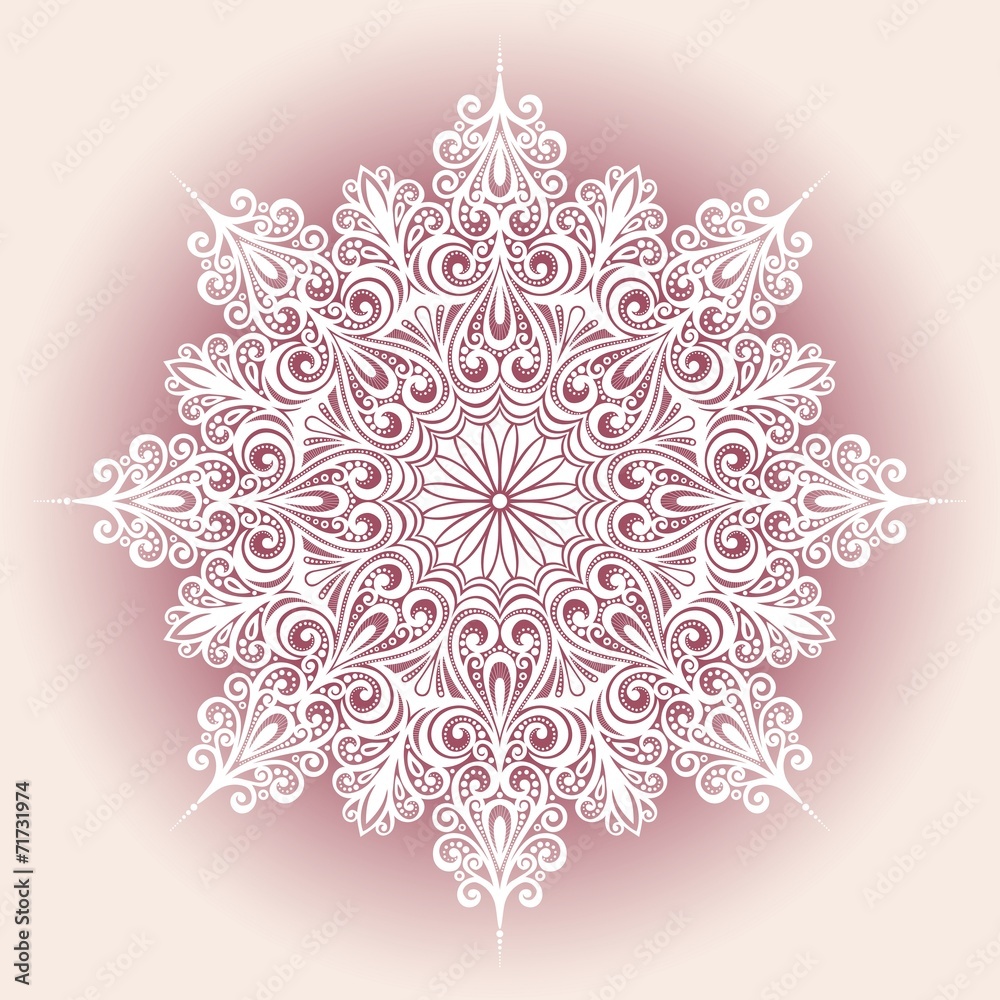 Beautiful Decorative Snowflake (Vector), Patterned design Beautiful Decorative Snowflake (Vector), Patterned design