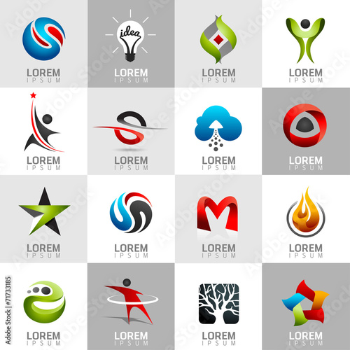 Abstract logos web Icons and globe vector symbol.