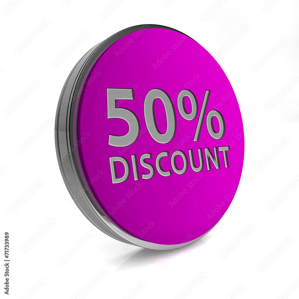 Discount 50 circular icon on white background Discount 50 circular icon on white background