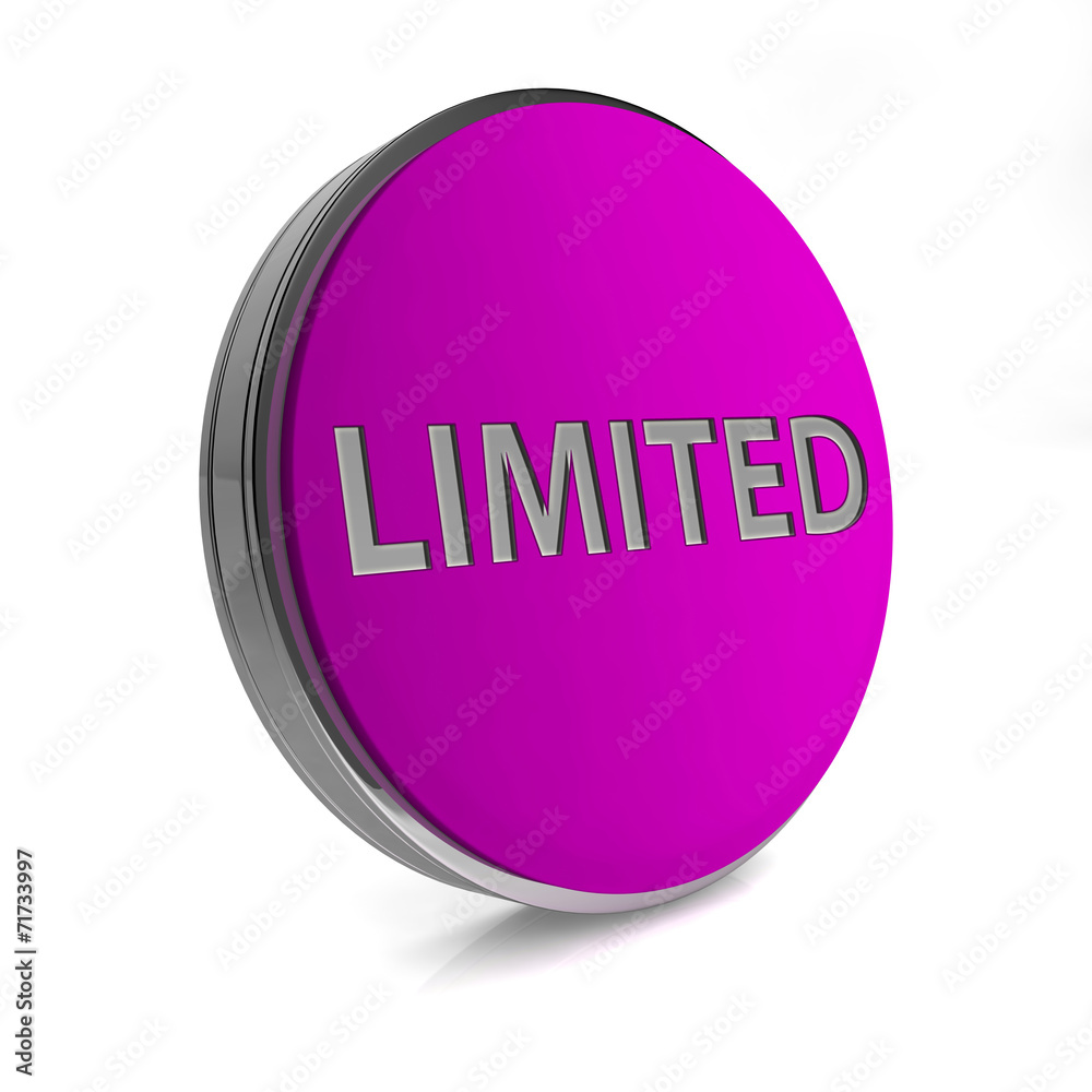 Limited circular icon on white background Limited circular icon on white background