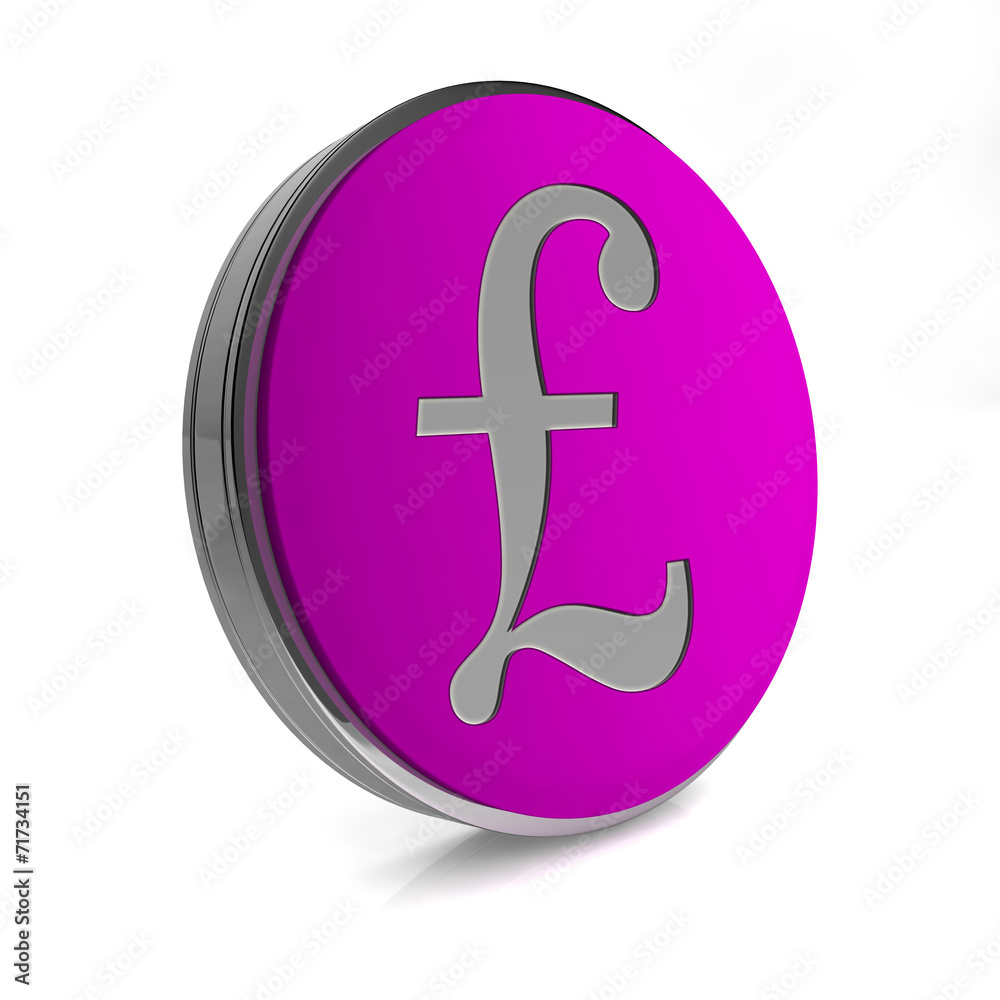 Obraz premium Pound circular icon on white background