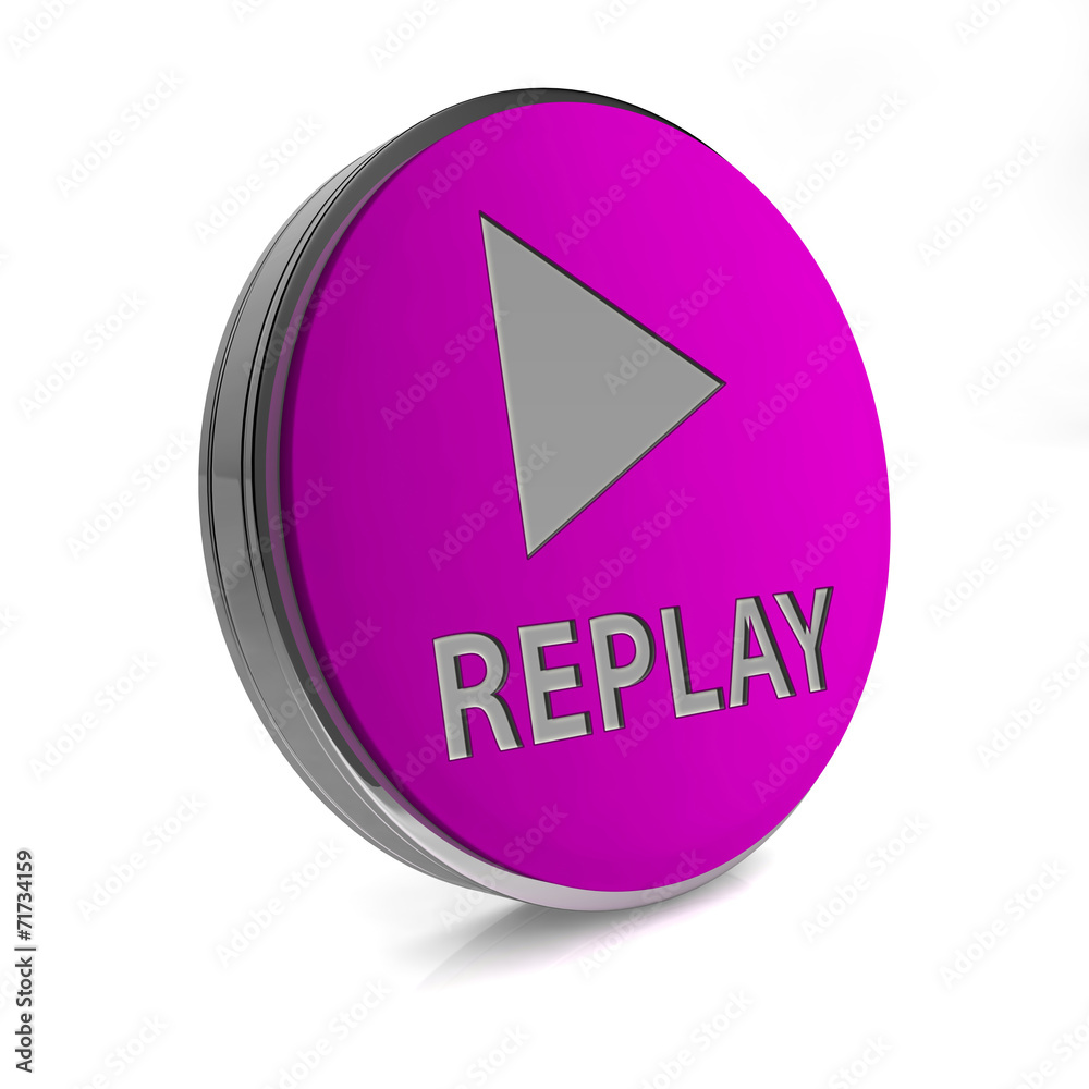 Replay circular icon on white background Replay circular icon on white background