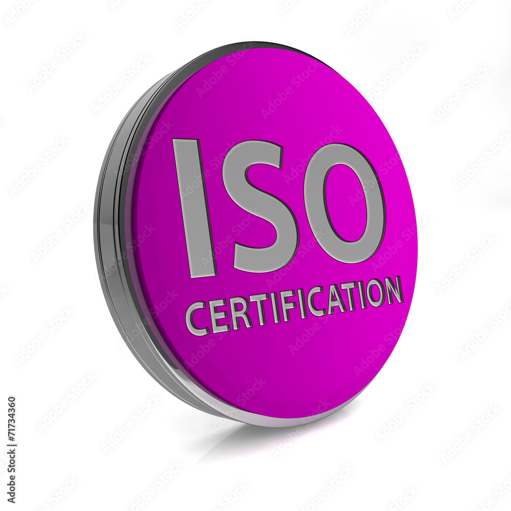 Iso certification circular icon on white background Iso certification circular icon on white background