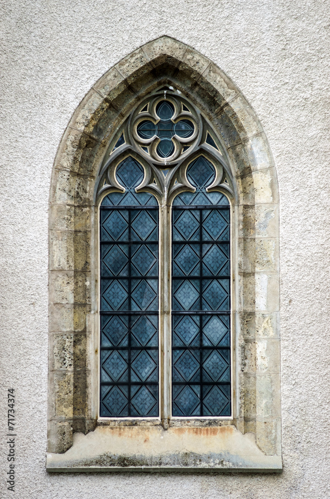 Fototapeta Beautiful medieval church window, ideal form