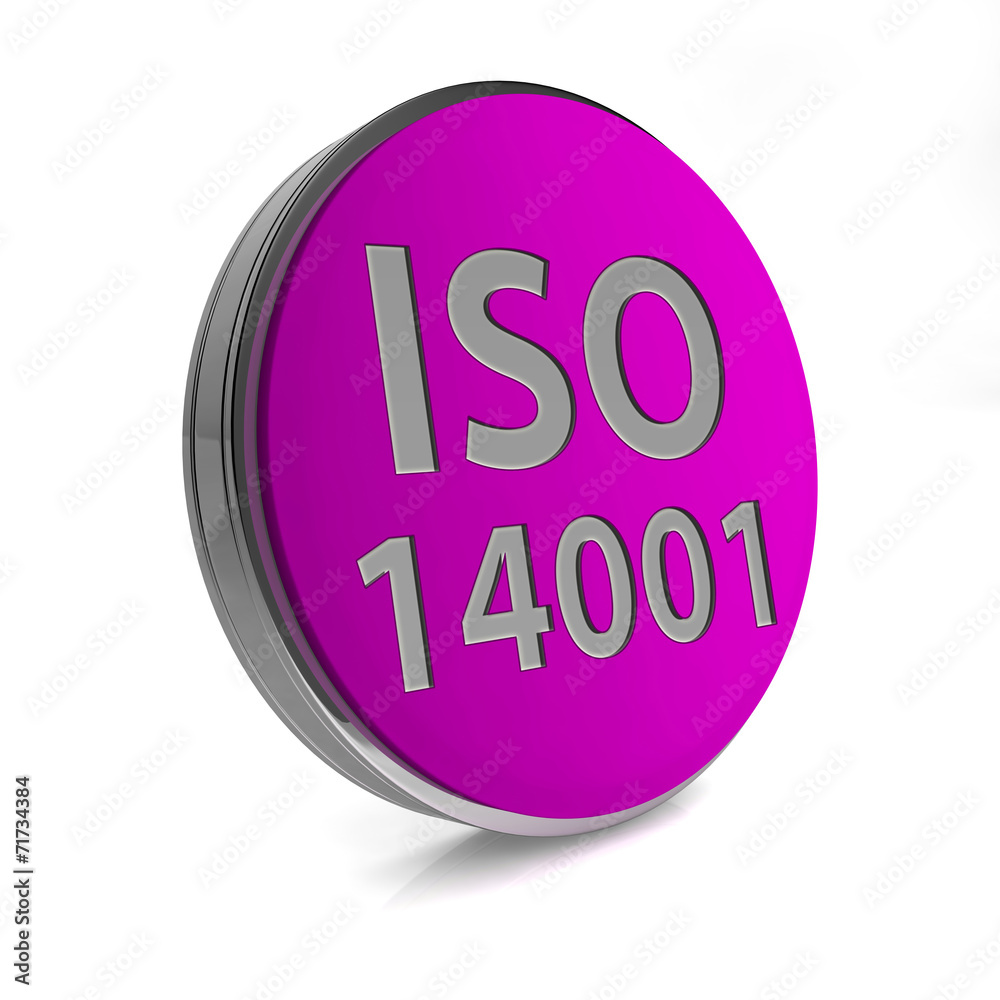 Iso 14001 circular icon on white background Iso 14001 circular icon on white background