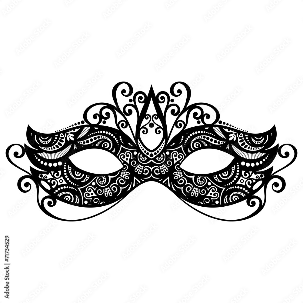 Beautiful Masquerade Mask (Vector), Patterned design Stock Vector