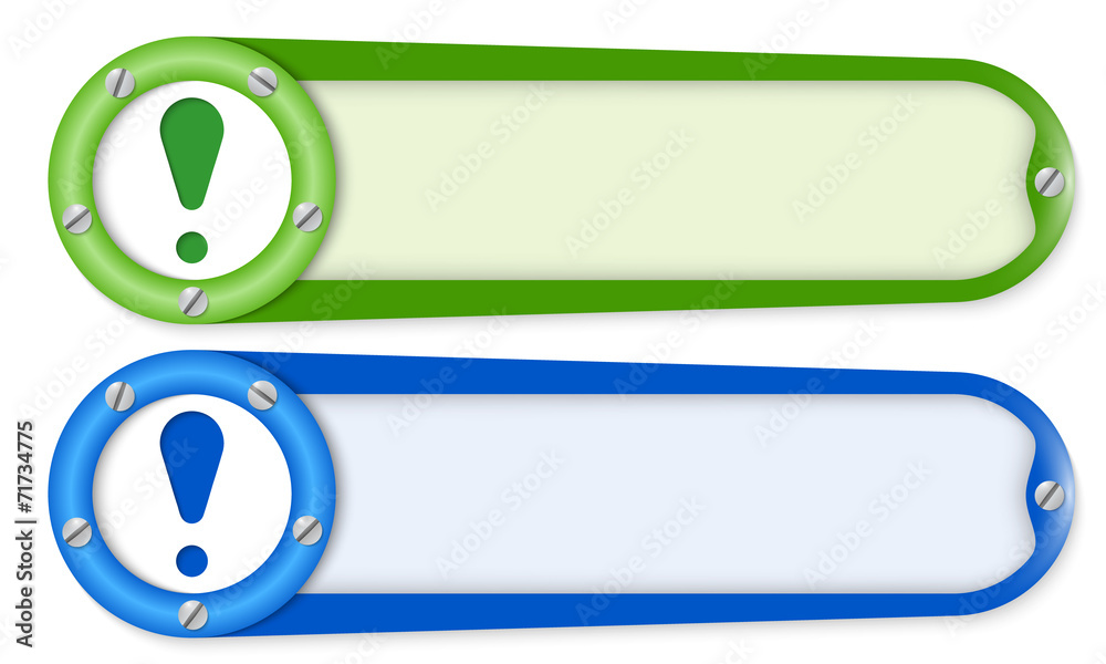 Fototapeta premium set of two buttons with screws and exclamation mark