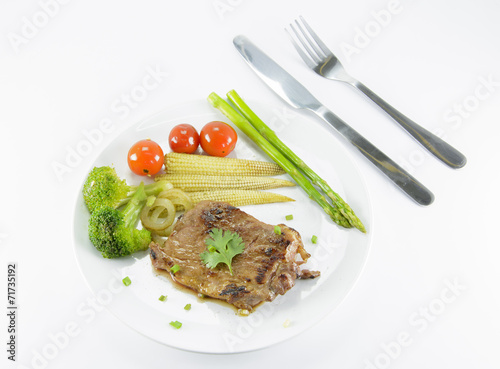 Pork Steak with vegetable Salad