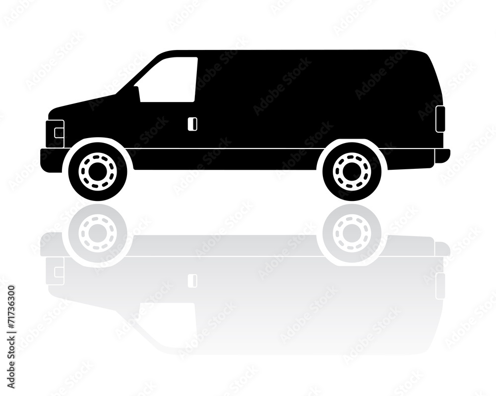 Midsize truck silhouette vector icon