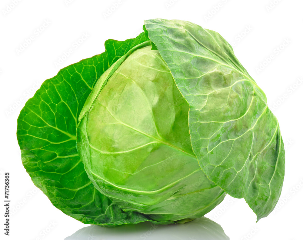 Fototapeta premium Green cabbage isolated on white background