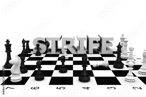 Картината върху платно chess strife