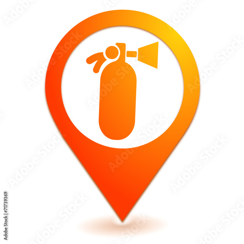 extincteur sur symbole localisation orange