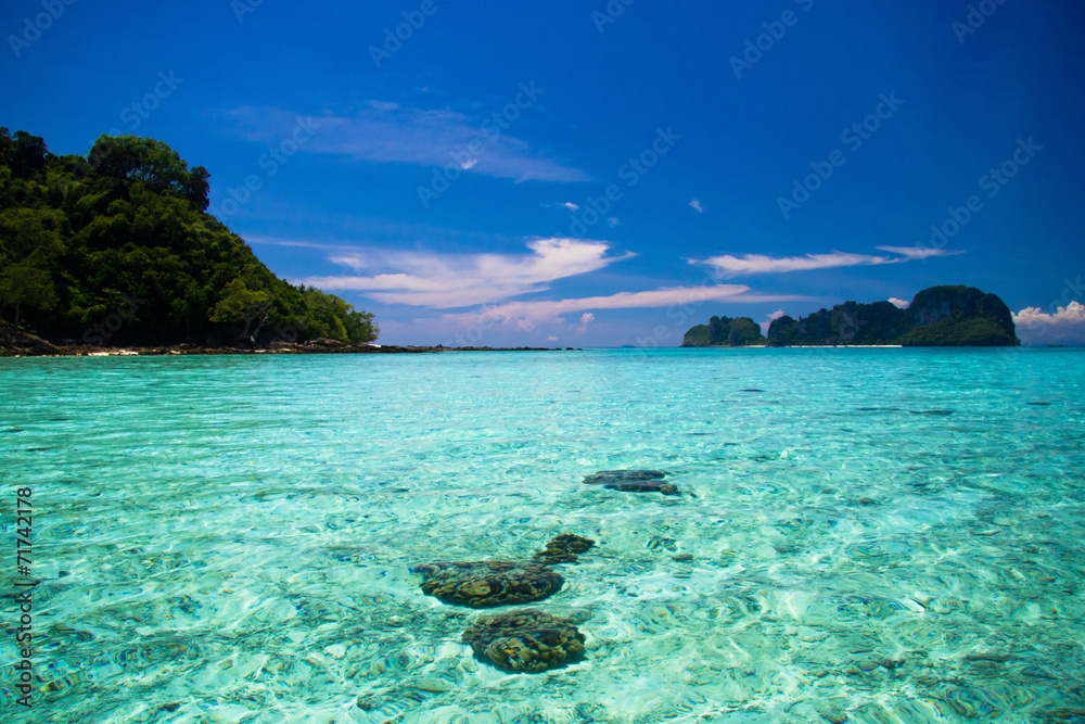 Fototapeta premium Marine Scene Horizon Rocks