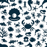 sealife seamless pattern