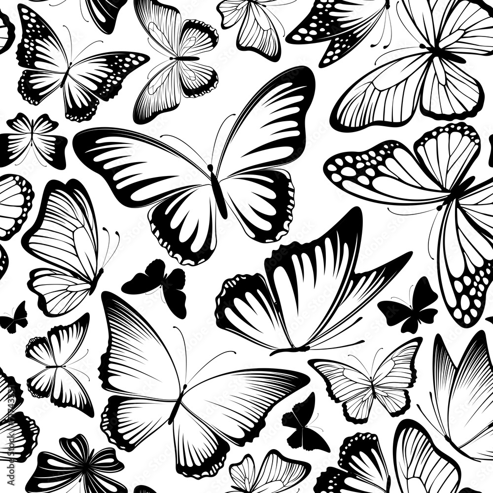 butterflies pattern vector