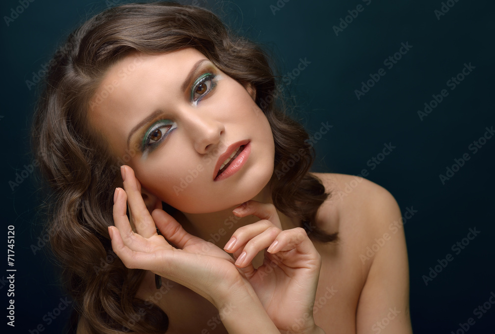 Fototapeta premium beautiful woman with naked shoulders.