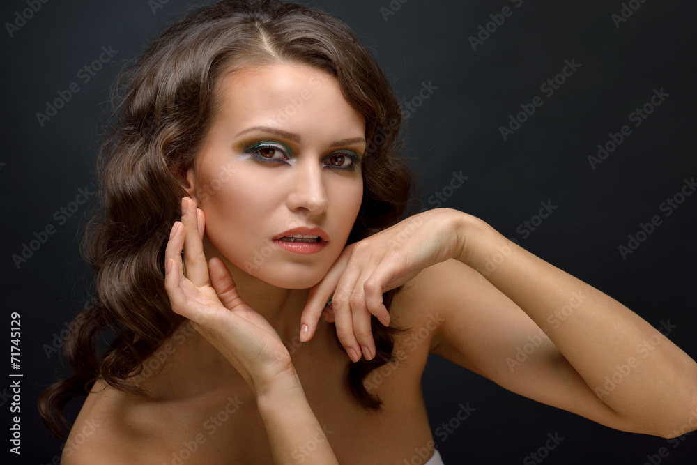 beautiful woman with naked shoulders. beautiful woman with naked shoulders.