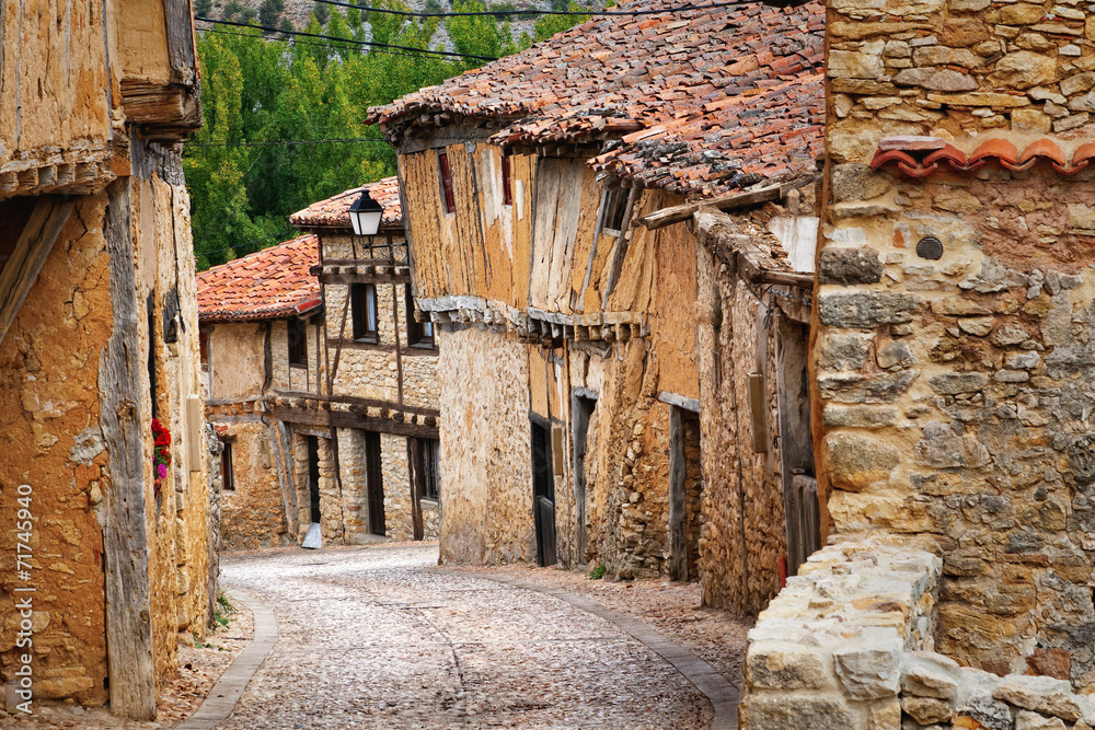 Old houses in Calatanazor, Soria, Spain - obrazy, fototapety, plakaty 