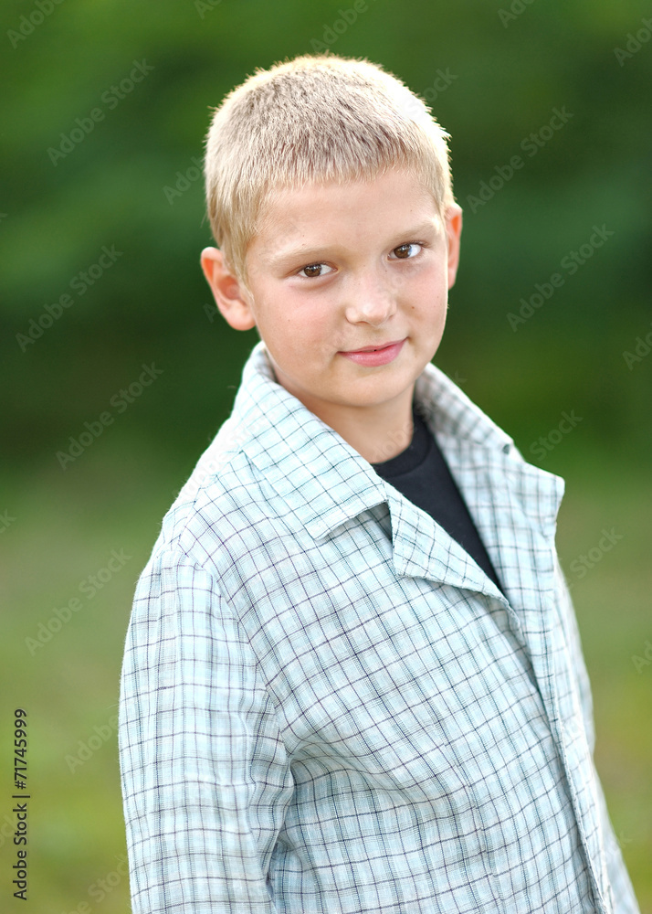 Portrait of a boy on vacation in summer camp Portrait of a boy on vacation in summer camp