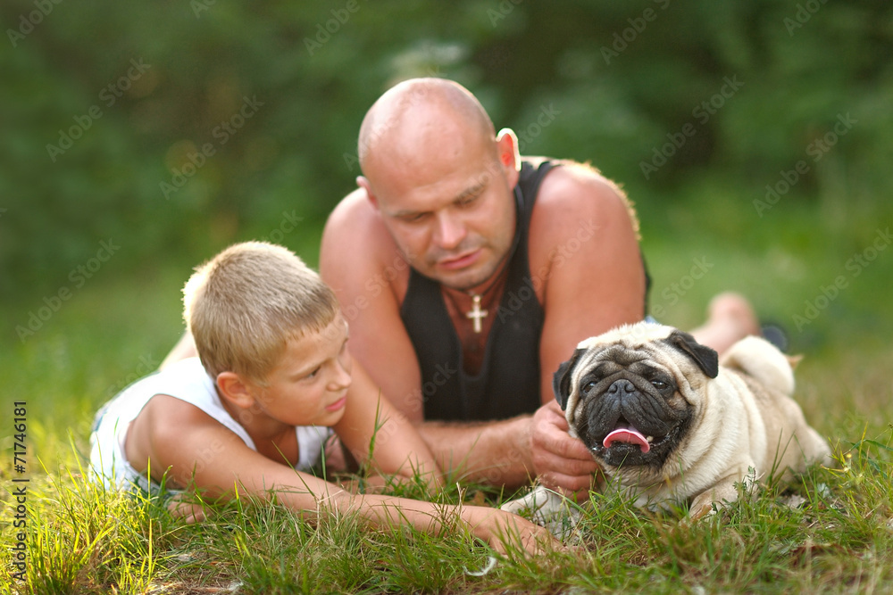 portrait of the pope and his son on nature in summer portrait of the pope and his son on nature in summer