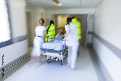 Motion Blur Stretcher Gurney Patient Hospital Emergency photo