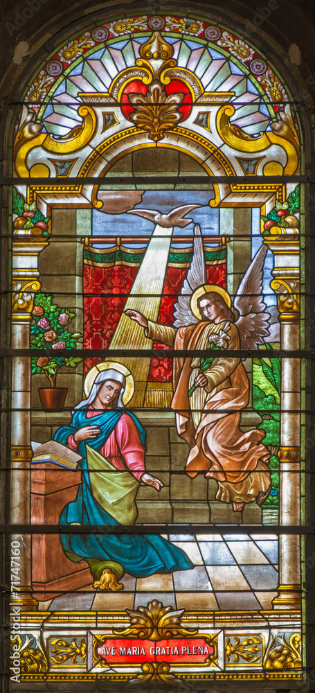 Trnava - The annunciation in baroque windowpane