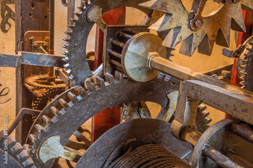 Photography Bratislava - The detail of clock-work from tower-clock on the St