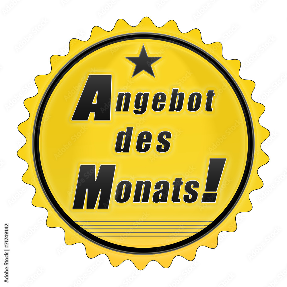 Naklejka premium es18 EmailleSchild - adm adm6 Angebot des Monats - gelb g2091