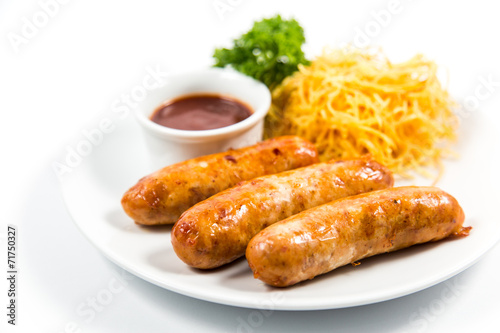chicken sausages with potatoes