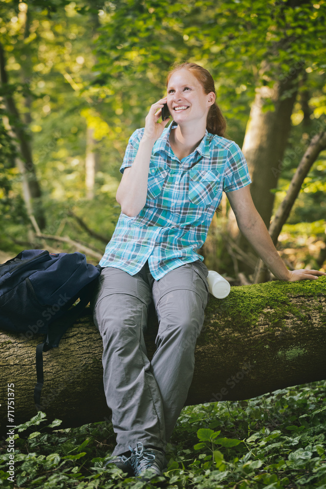 Hiker Keeping In Touch on Location Hiker Keeping In Touch on Location
