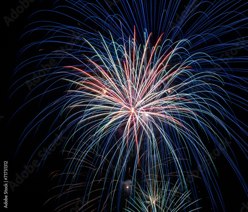 Firework exploding in the sky