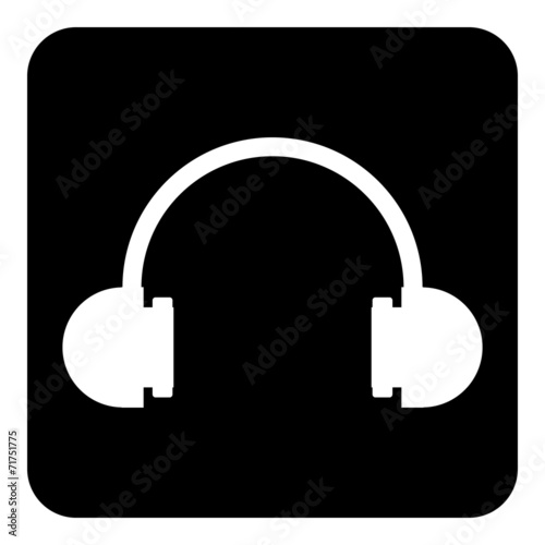 Headphones symbol button