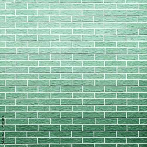 Green brick wall as background or texture
