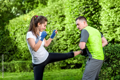 Sports couple in the park