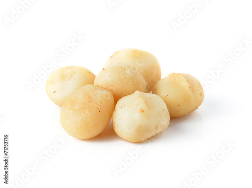 macadamia nuts isolated on white background