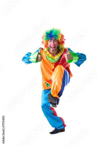 Image of cute clown showing thumbs up