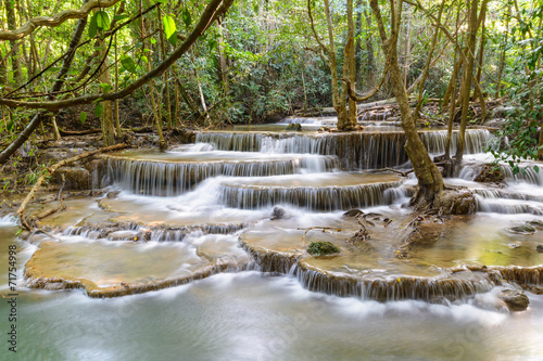 Huay Mae Kamin Waterfall at Kanchanaburi province, Thailand © Kittiphan