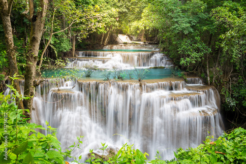 Thailand waterfall in Kanchanaburi (Huay Mae Kamin)