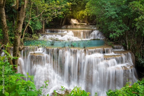 Thailand waterfall in Kanchanaburi (Huay Mae Kamin)