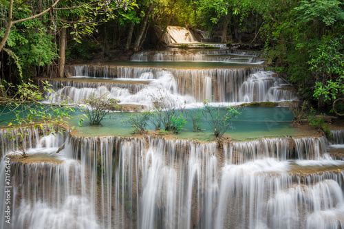 Thailand waterfall in Kanchanaburi (Huay Mae Kamin)