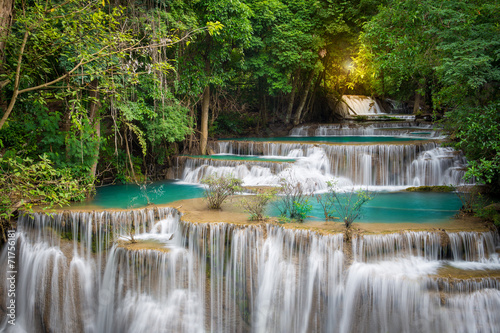 Thailand waterfall in Kanchanaburi  Huay Mae Kamin 