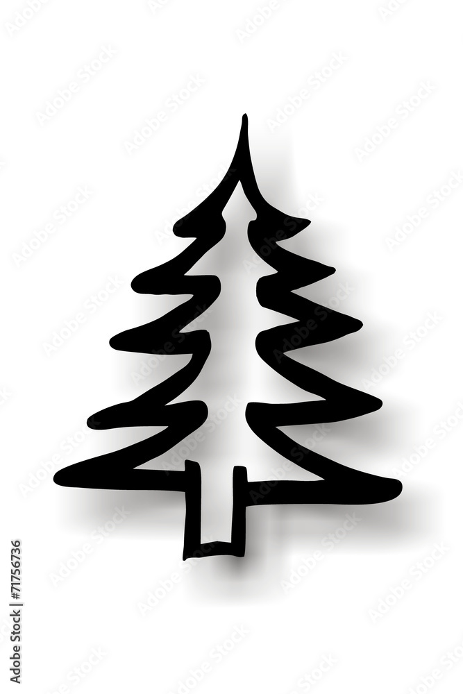 TannenbaumSilhouette (schattiert) StockIllustration Adobe Stock