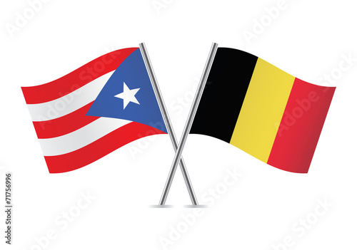 Puerto Rican and Belgian flags. Vector illustration. Free Download Puerto Rican and Belgian flags. Vector illustration. - GFXLoad