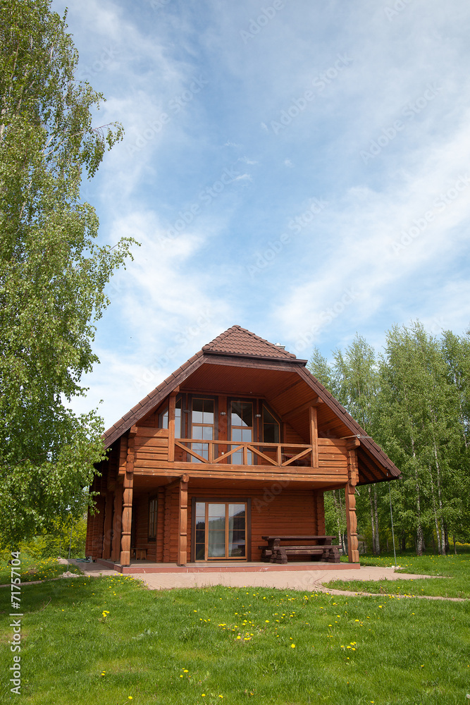 Wooden cottage.