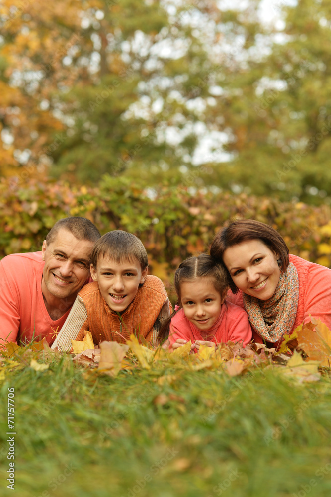 Happy family relaxing