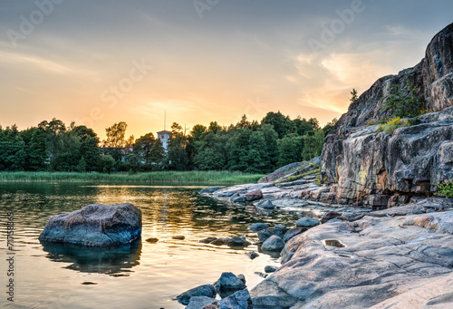 Sunset at seaside in Helsinki