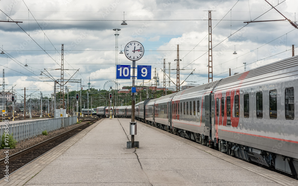 Railway Station on a Cloudy Day