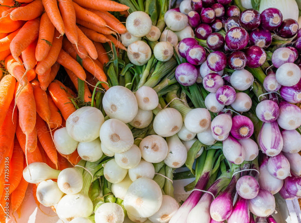 Carrots and Onions on Market Place