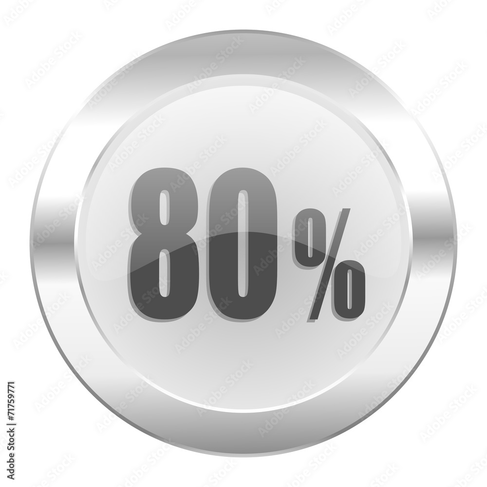 80 percent chrome web icon isolated 80 percent chrome web icon isolated